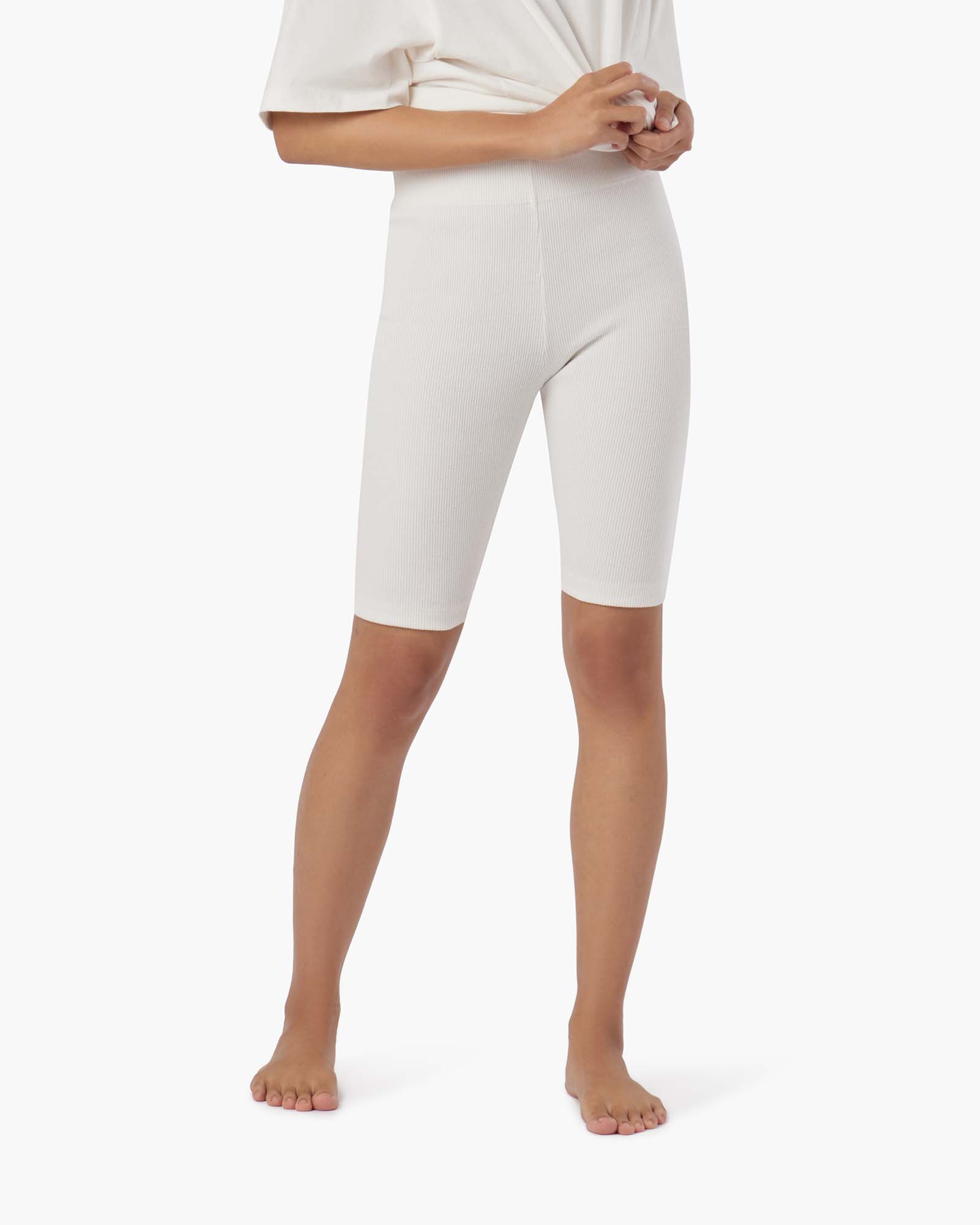 Women's TKEES Biker Shorts Cream | JIOBD0534