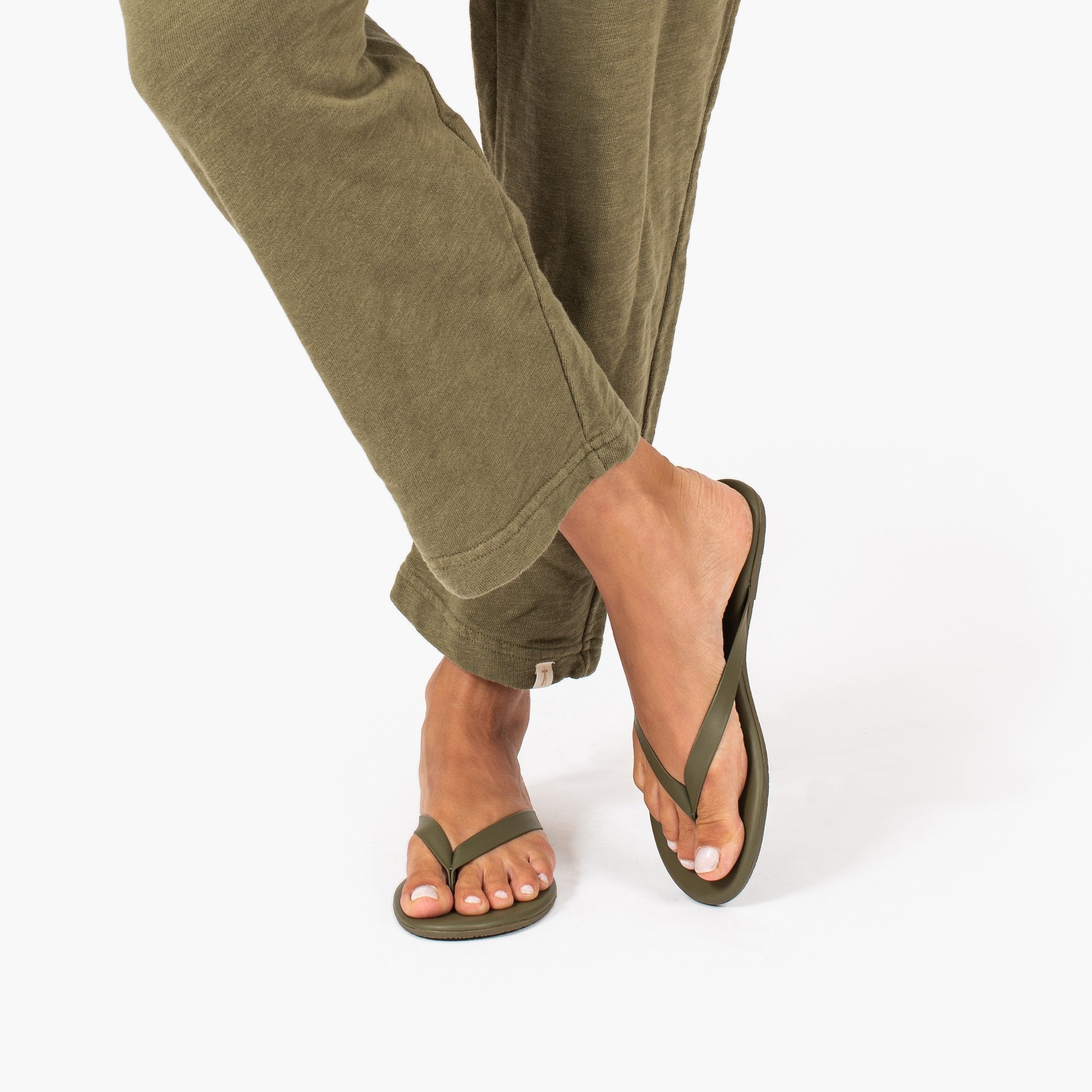 Women's TKEES Boyfriend Flip Flops Green | JUSFR6250