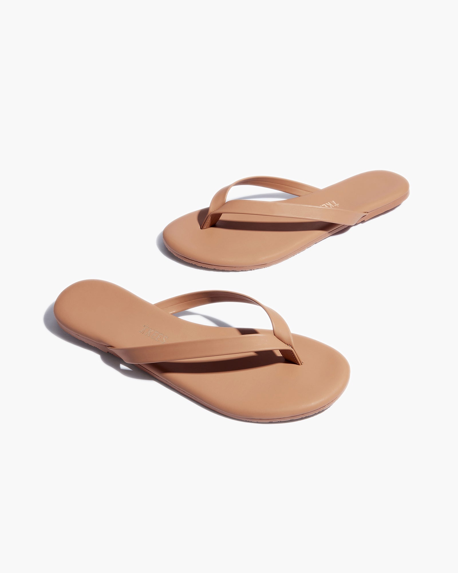 Women's TKEES Boyfriend Vegan Flip Flops Rose Gold | HWIRK4760