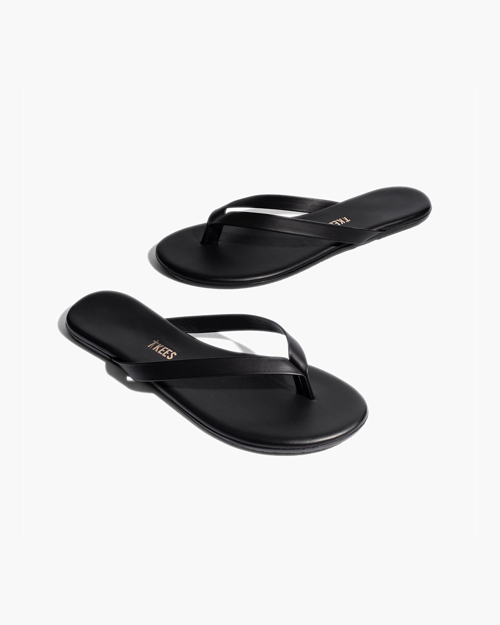 Women's TKEES Boyfriend Vegan Flip Flops Black | QFJDY2143