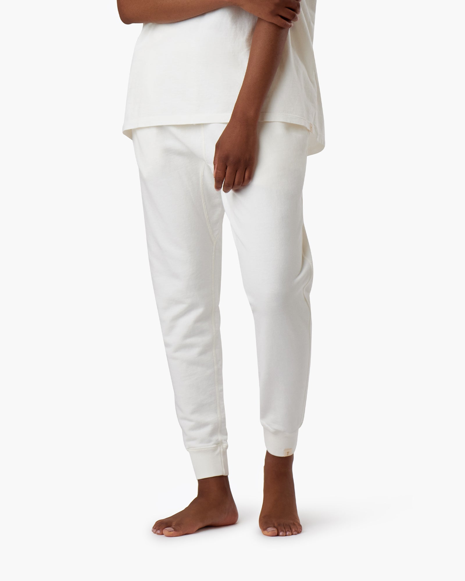 Women's TKEES Core Sport Jogger Cream | VFNSM2895