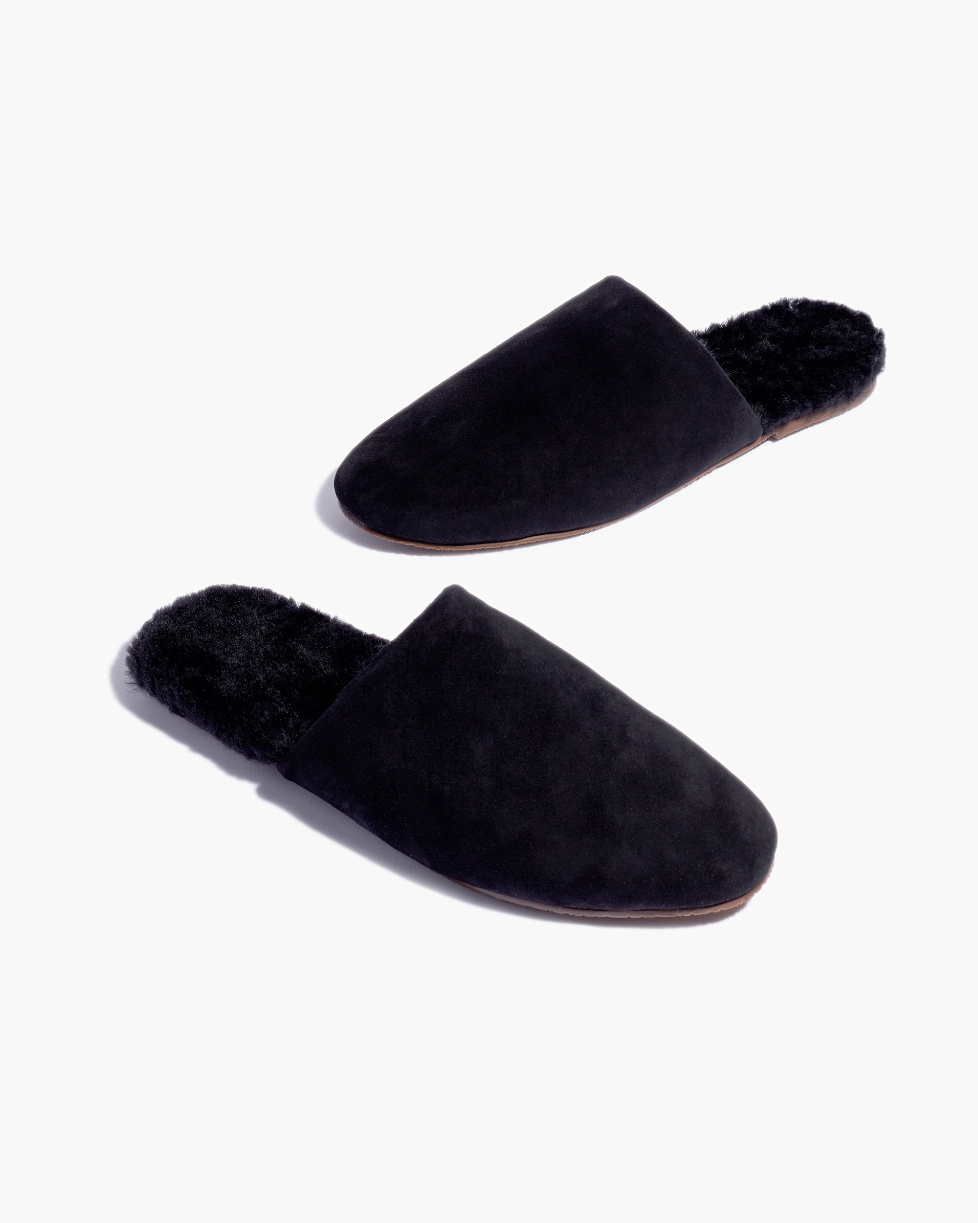 Women's TKEES Ines Shearling Slides Black | YVIHN5042