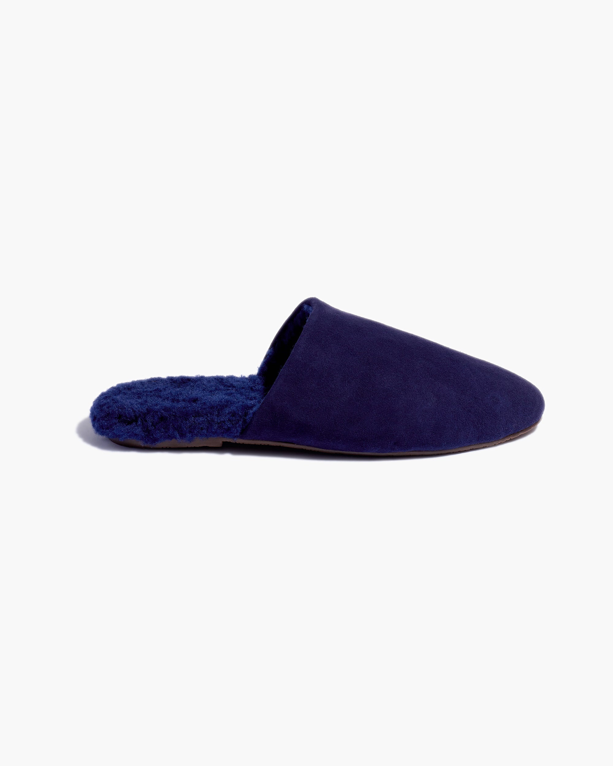 Women's TKEES Ines Shearling Slides Navy | UVPGH4728