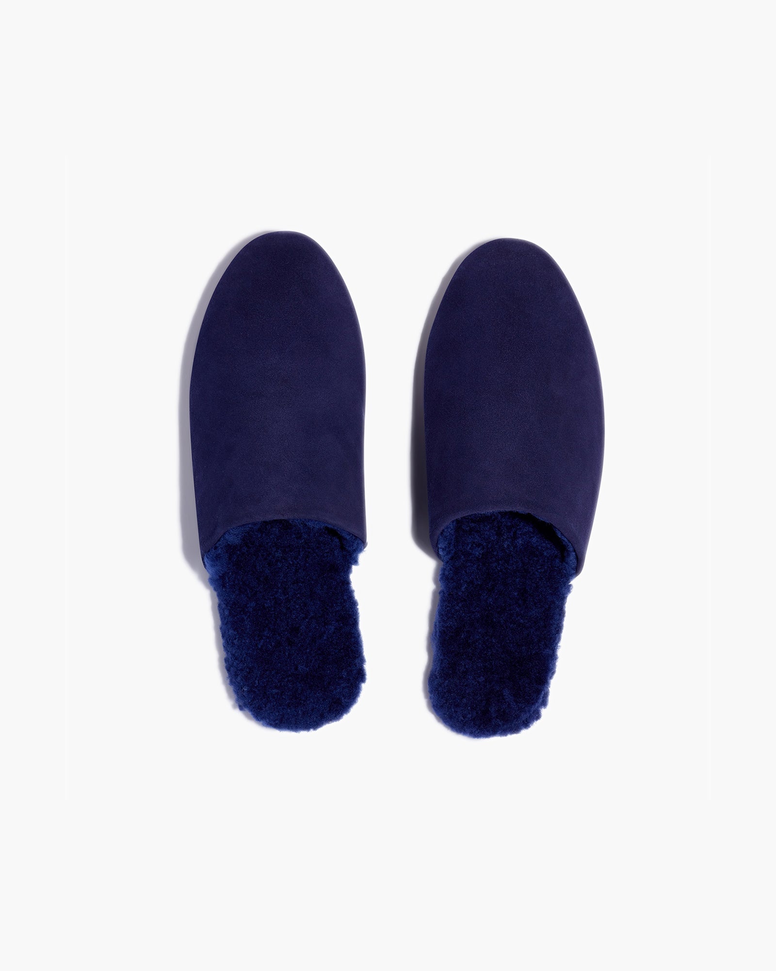 Women\'s TKEES Ines Shearling Slides Navy | UVPGH4728