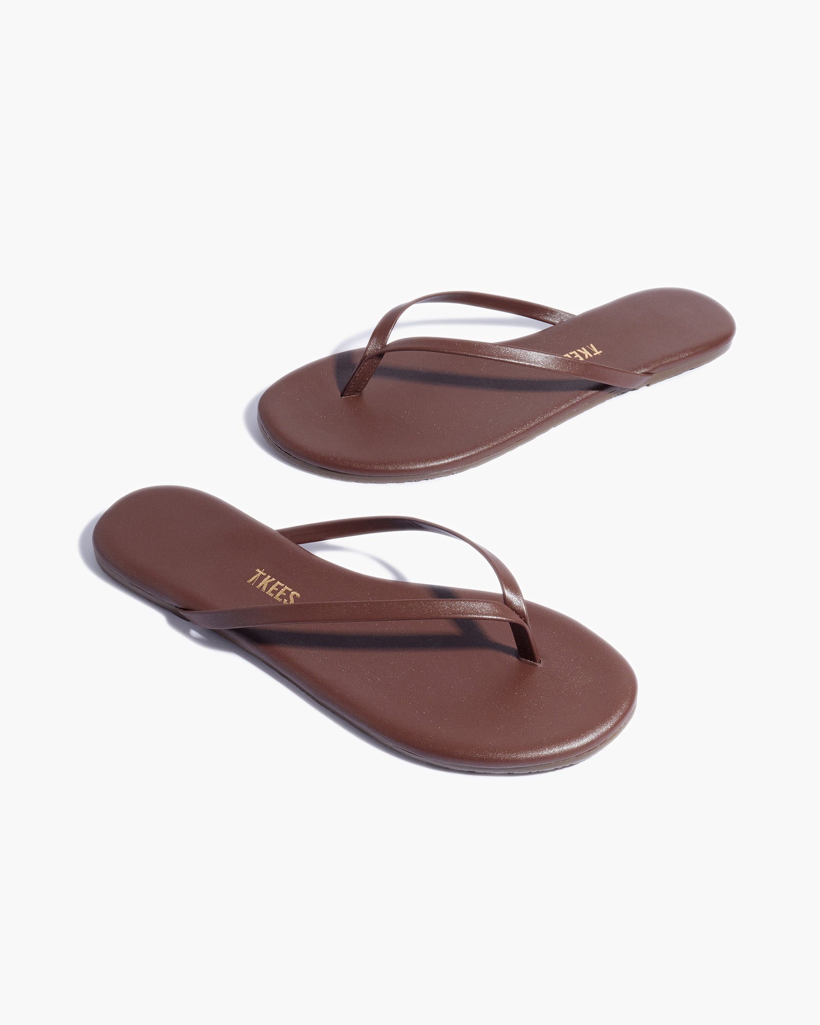 Women's TKEES Lily Shimmers Flip Flops Brown | QJOYT6087