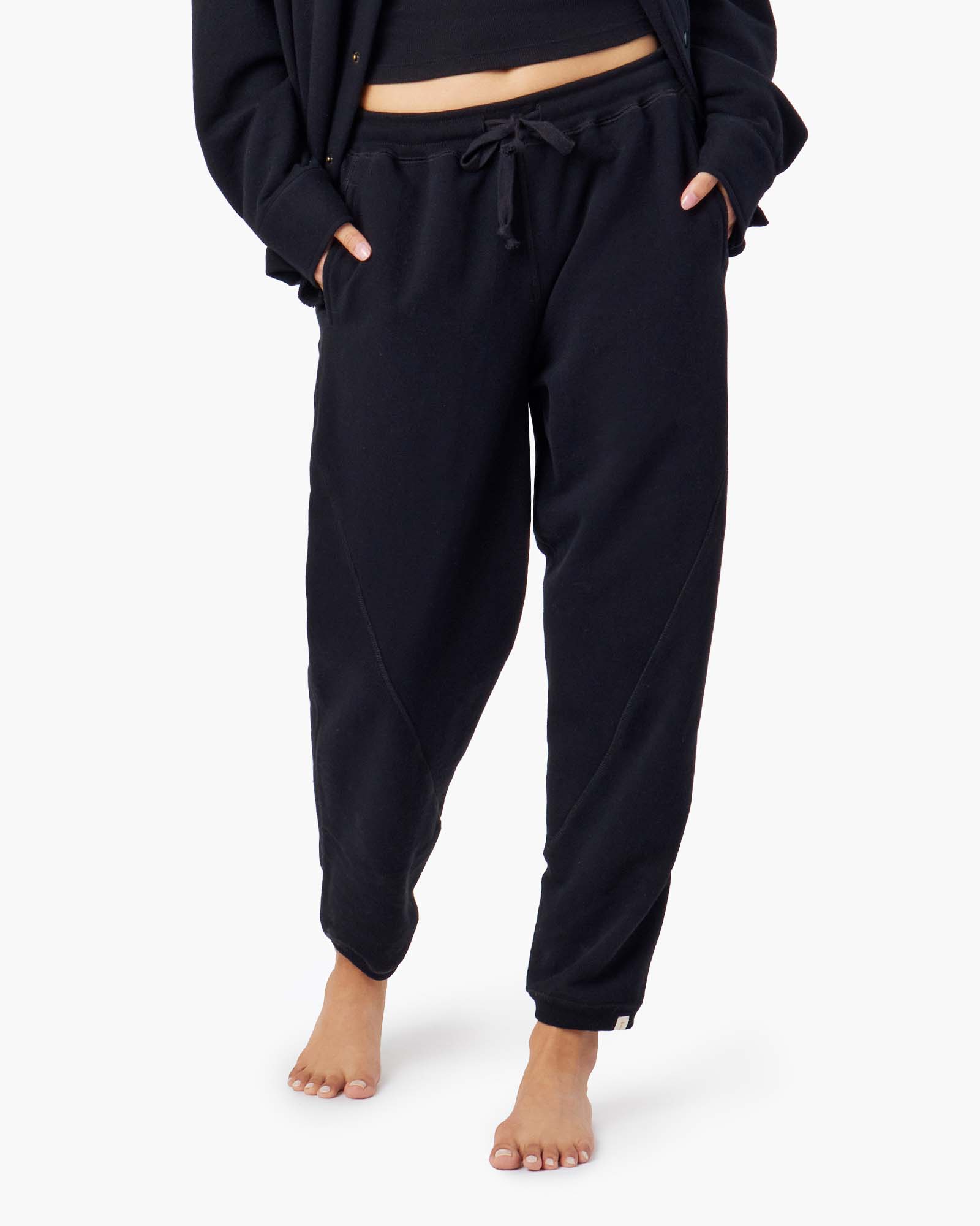 Women's TKEES Panelled Jogger Black | KYROH0597