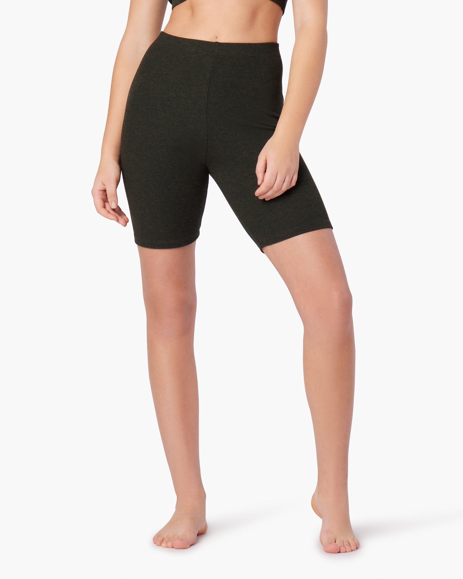 Women's TKEES Super Rib Biker Shorts Black | RZGUB3409