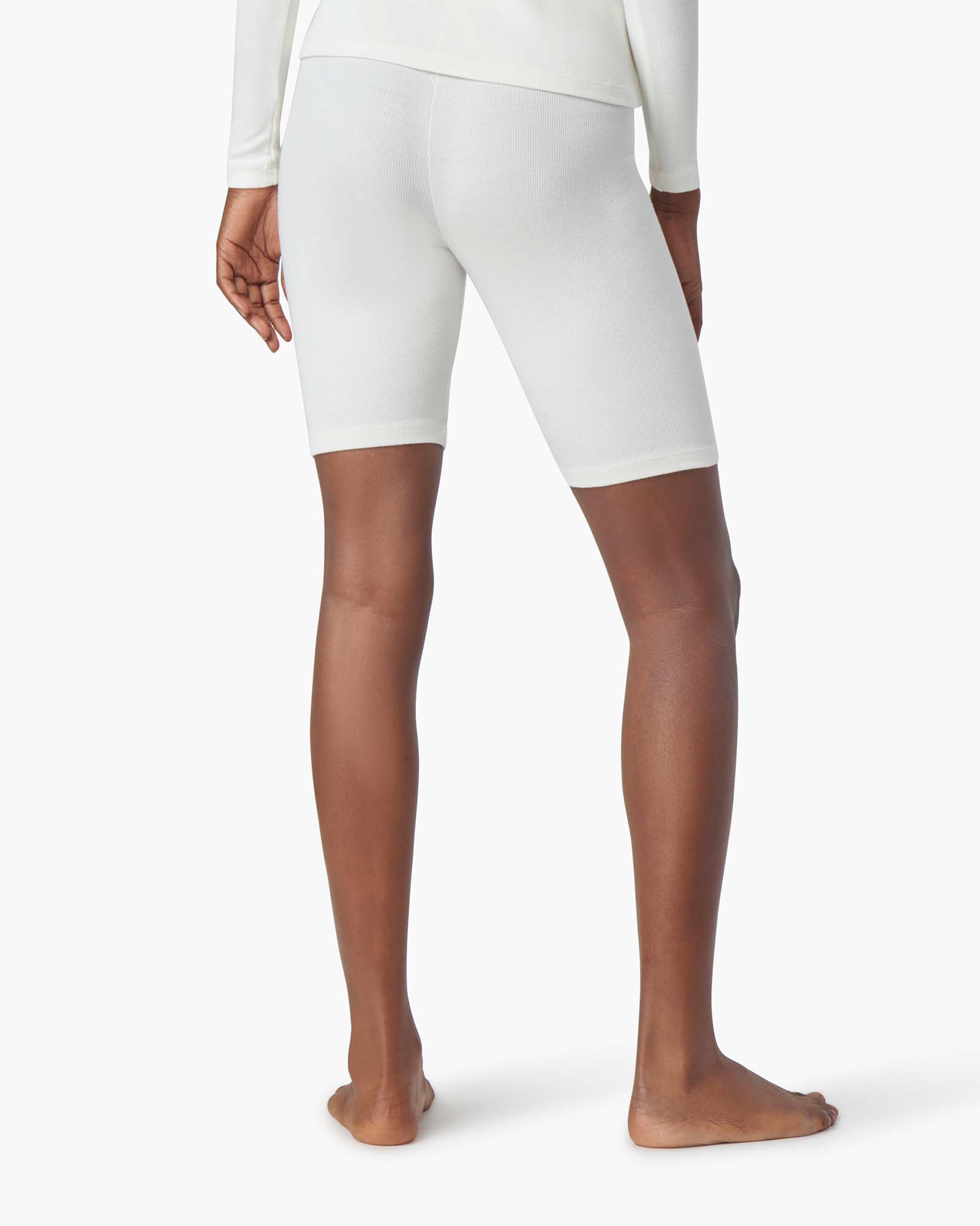 Women's TKEES Super Rib Biker Shorts White | IXZOA1234