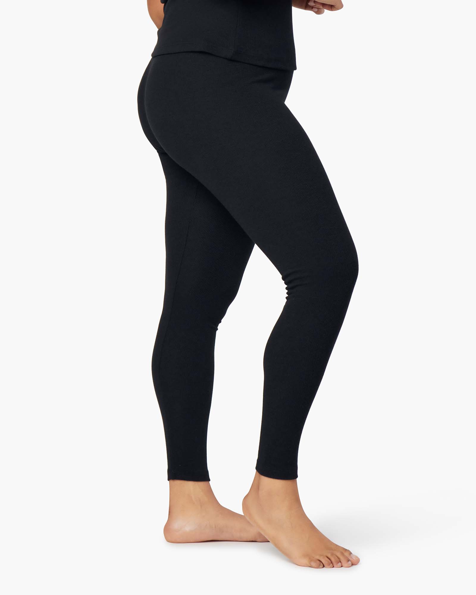 Women's TKEES Super Rib Leggings Black | LHPFY4738