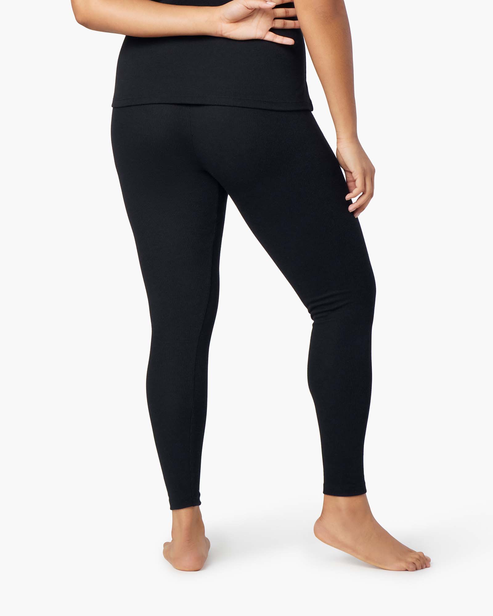 Women's TKEES Super Rib Leggings Black | LHPFY4738