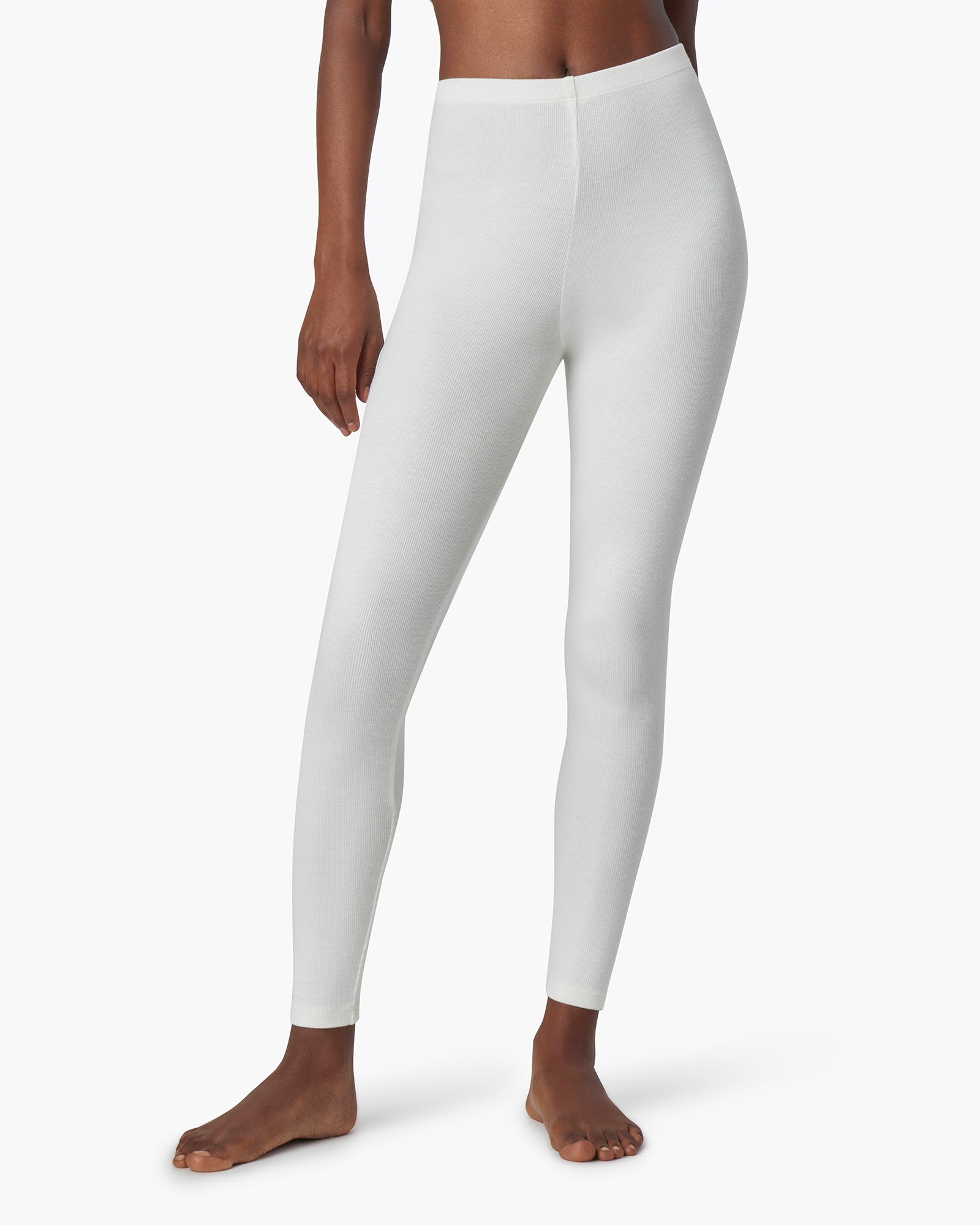 Women's TKEES Super Rib Leggings White | CJMNW6574