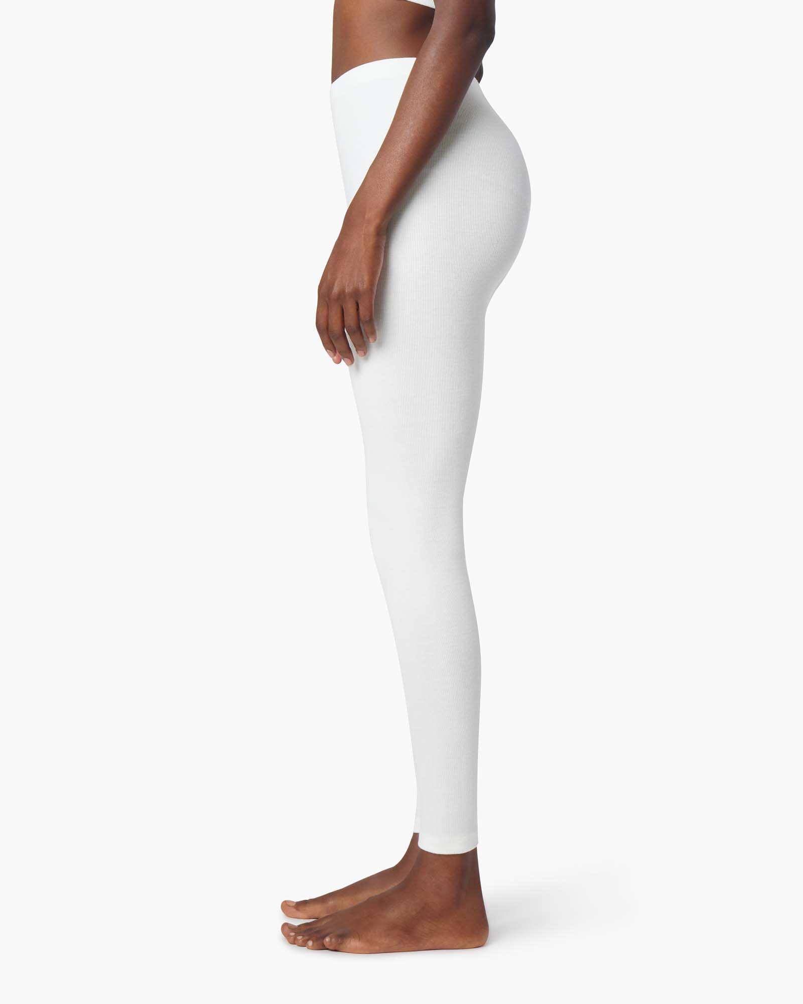 Women's TKEES Super Rib Leggings White | CJMNW6574