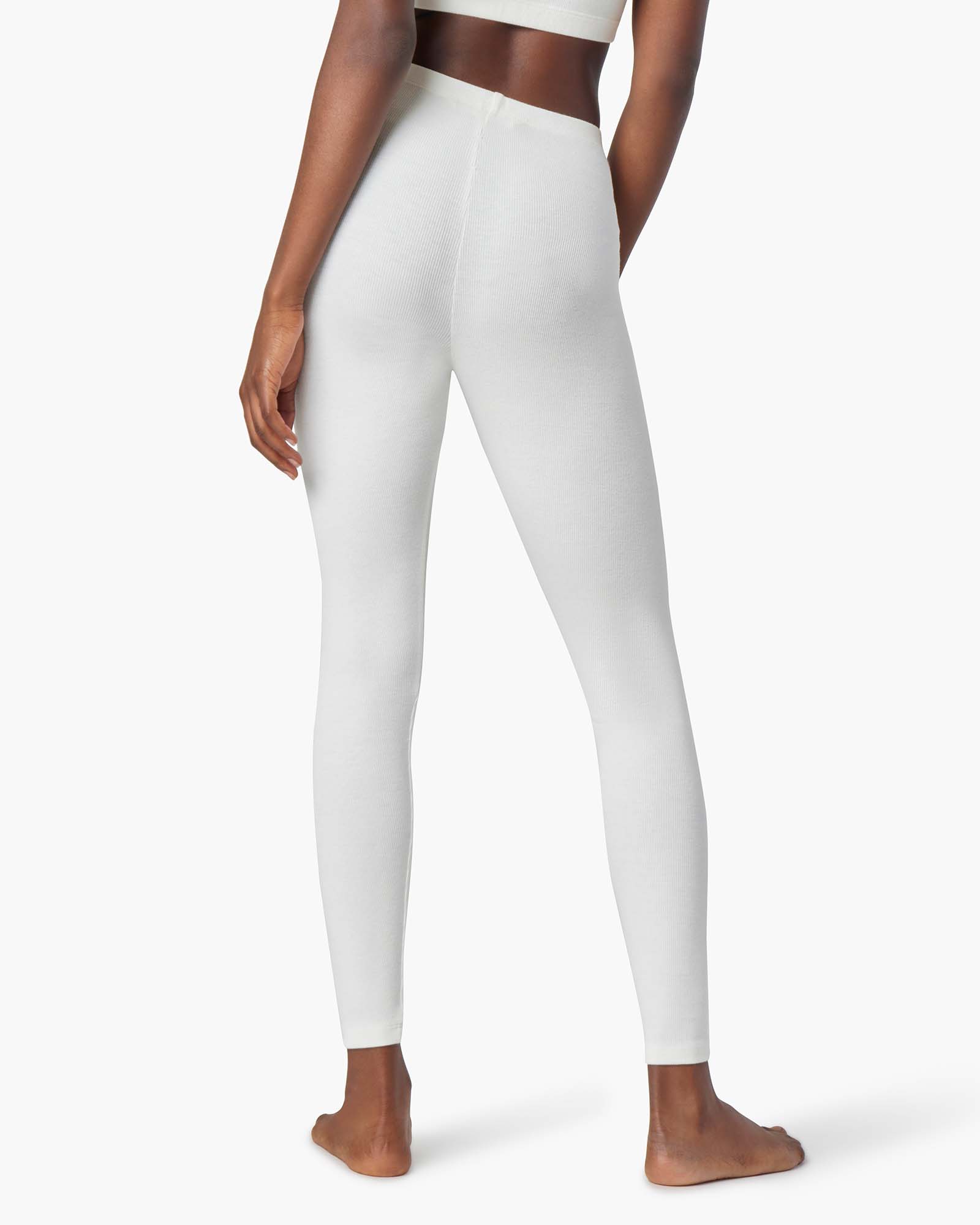 Women's TKEES Super Rib Leggings White | CJMNW6574