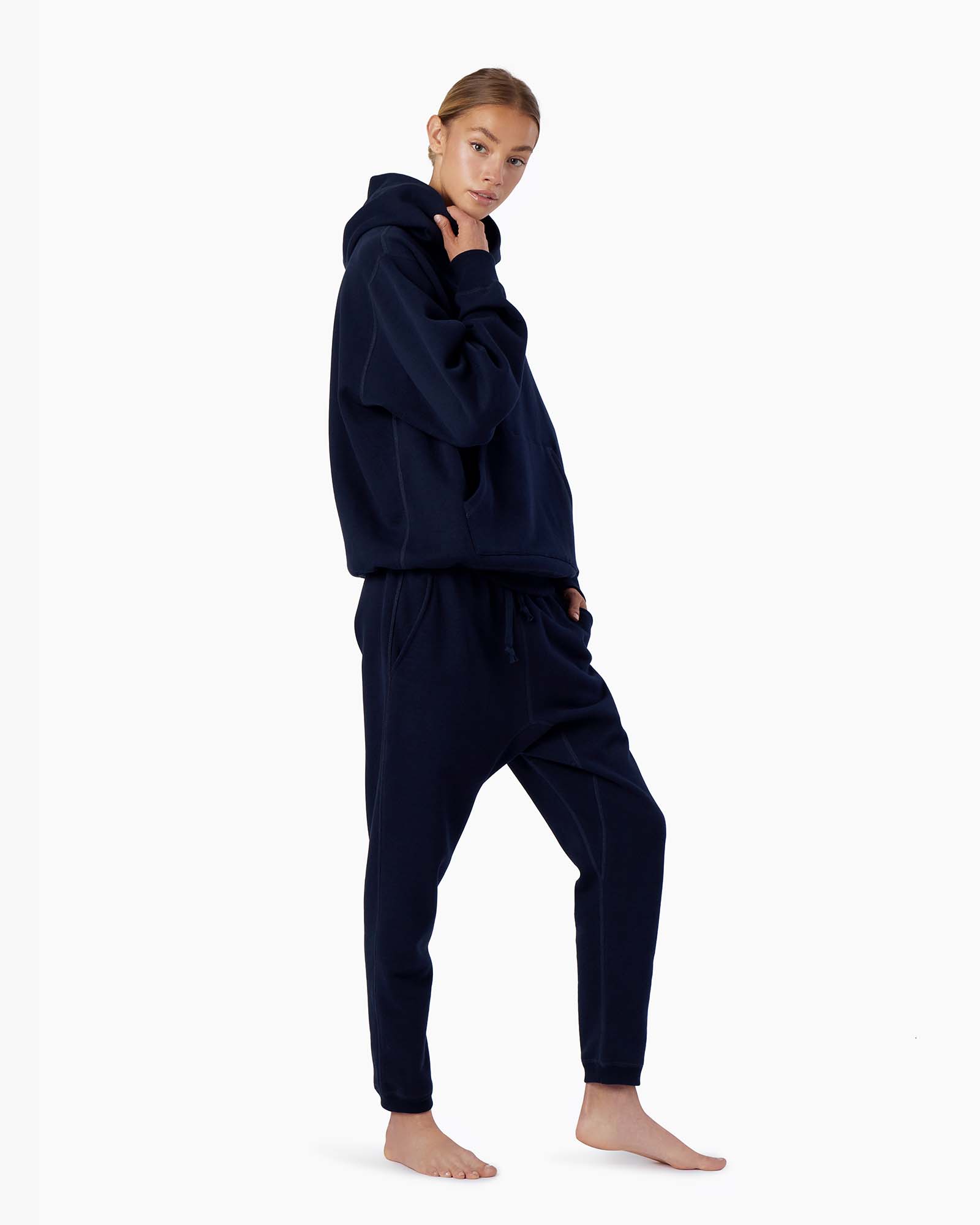 Women's TKEES Warm Core Jogger Navy | CVHZU2940