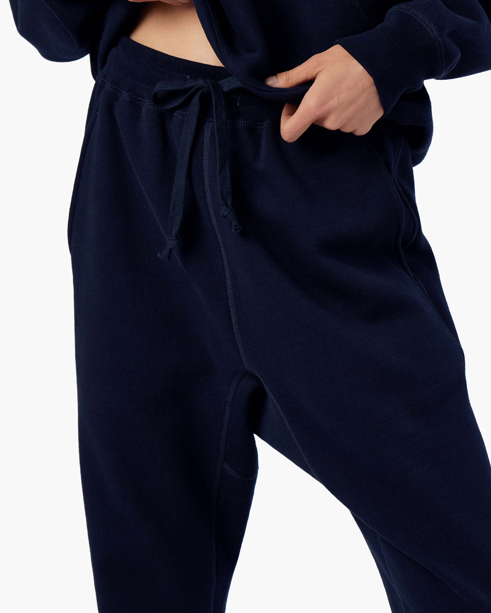 Women's TKEES Warm Core Jogger Navy | CVHZU2940