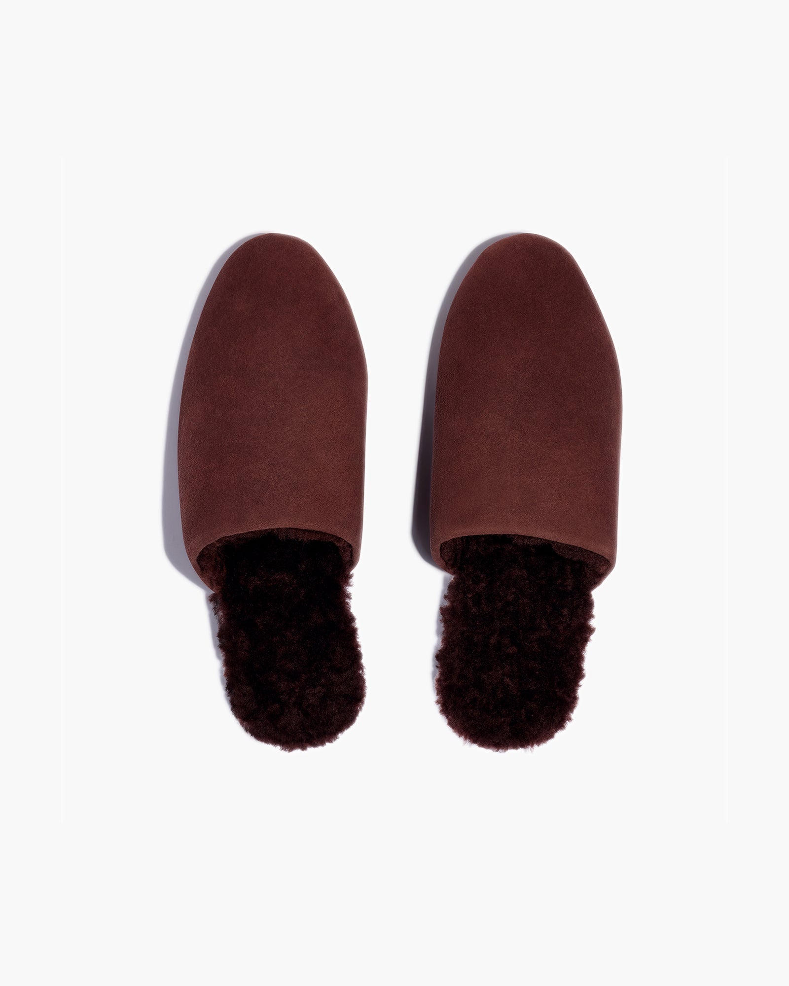 Women's TKEES Ines Shearling Slides Chocolate | ZRUGM6423
